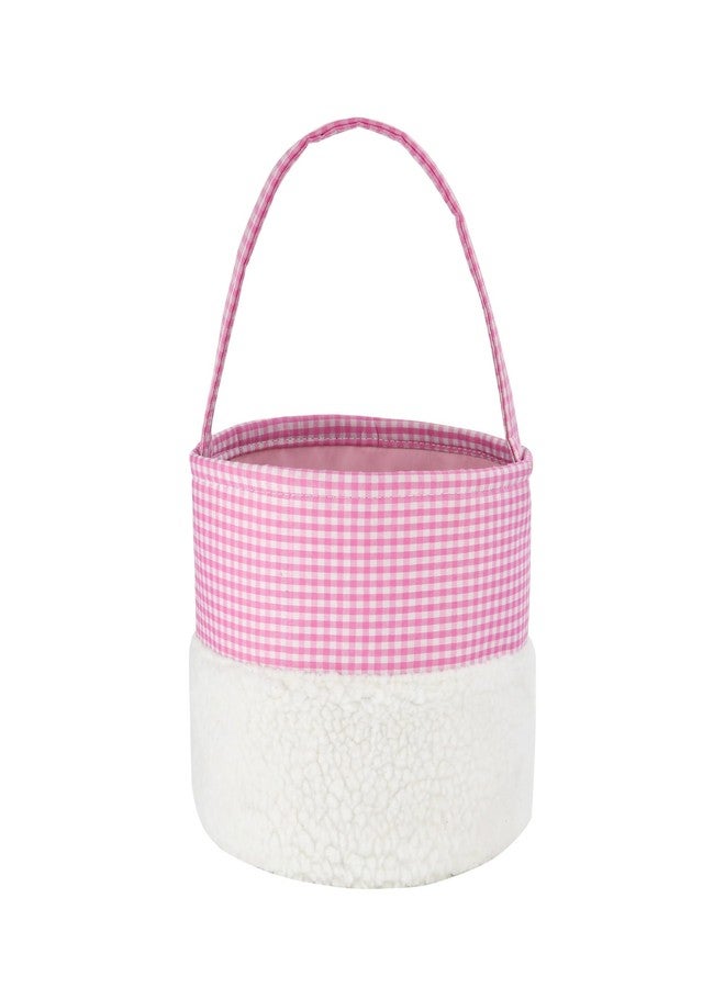 Irisbell Easter Bunny Basket,Cute Plush Easter Bucket with Handle for Easter Party Egg Hunts Decorations Candy Gifts Storage (Pink) - Image 4